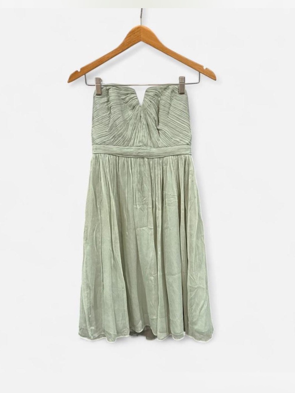 J.Crew Strapless dress Pleated 100% Silk flowy fairycore ethereal feminine sz 2
